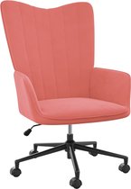 vidaXL Relaxstoel fluweel roze