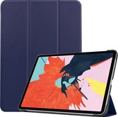 Case2go - Tablet hoes geschikt voor iPad Air 2022 - 10.9 Inch - Tri fold Book Case - Met Auto Sleep/wake functie - Donker blauw