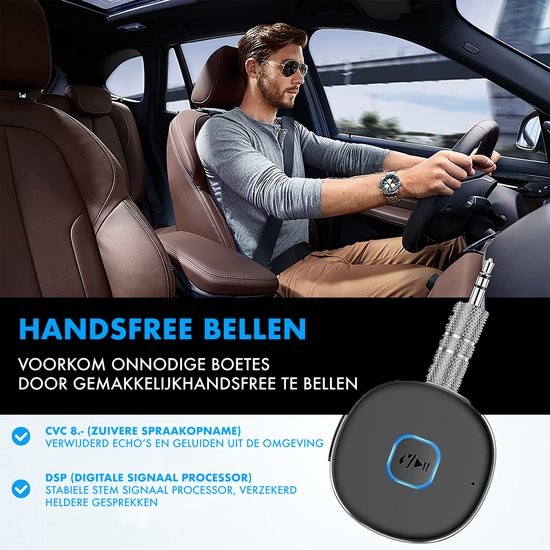 DynaBright Bluetooth Receiver - BT 5.0 - 3.5MM AUX - Bluetooth Ontvanger - Handsfree Bellen - Bluetooth Audio Receiver