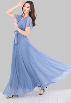 HASVEL-Indigo Maxi jurk Dames - Maat S-Galajurk-Avondjurk-HASVEL-Indigo Maxi Dress Women - Size S-Prom Dress-Evening Dress