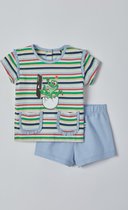 Woody pyjama baby meisjes - multicolor gestreept - krokodil - 221-3-PSG-S/910 - maat 62