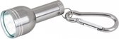 zaklamp led batterij 16 x 2,5 cm metaal grijs