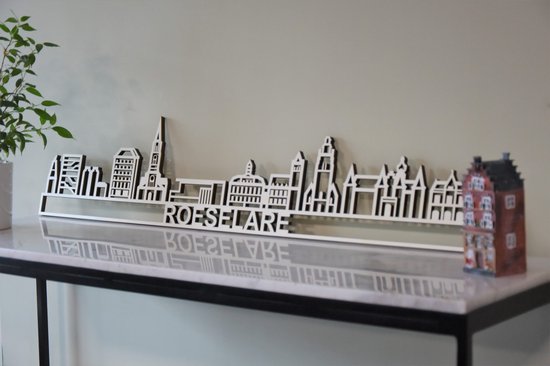 Skyline Roeselare Zwart Mdf 90 Cm Wanddecoratie Voor Aan De Muur Met ...
