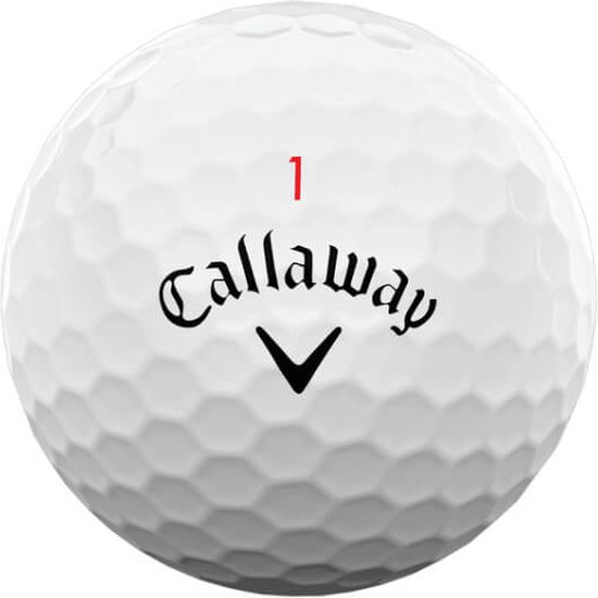 Callaway Chrome Soft golfbal, wit, met nummer 1.