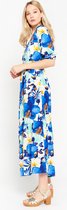 LOLALIZA Maxi-jurk met bloemenprint - Blauw - Maat 38