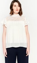 LOLALIZA Blouse met kant - Wit - Maat 38