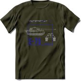 E75 leger T-Shirt | Unisex Army Tank Kleding | Dames / Heren Tanks ww2 shirt | Blueprint | Grappig bouwpakket Cadeau - Leger Groen - S