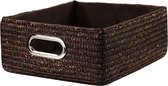 Casâme - Set van 4 chocoladekleurige geweven stro laden - Bruin - L36  x B32  x H15  cm