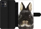 Bookcase Geschikt voor iPhone 12 Pro Max telefoonhoesje - Konijn - Huisdieren - Vacht - Met vakjes - Wallet case met magneetsluiting