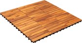 Pakket met 12 stuks houten tuintegels / terrastegels 30 x 30cm | Weerbestendig en onderhoudsvrij