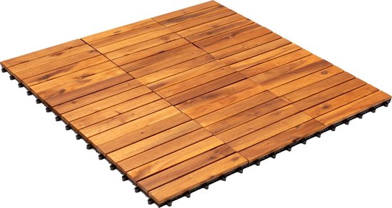 Pakket met 12 stuks houten tuintegels / terrastegels 30 x 30cm |  Weerbestendig en... | bol.com