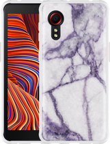 Galaxy Xcover 5 Hoesje Wit Paars Marmer - Designed by Cazy