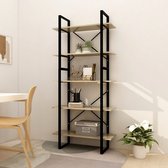 Boekenkast met 5 schappen 80x30x175 cm spaanplaat sonoma eiken