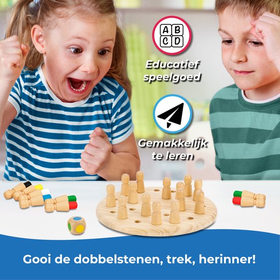 Thumbnail van een extra afbeelding van het spel Toyfel Magnus – Houten Memory Schaakspel met Tas 18 cm – Memory Chess Montessori Educatief Speelgoed voor Kinderen Spel voor Logica & Coördinatie