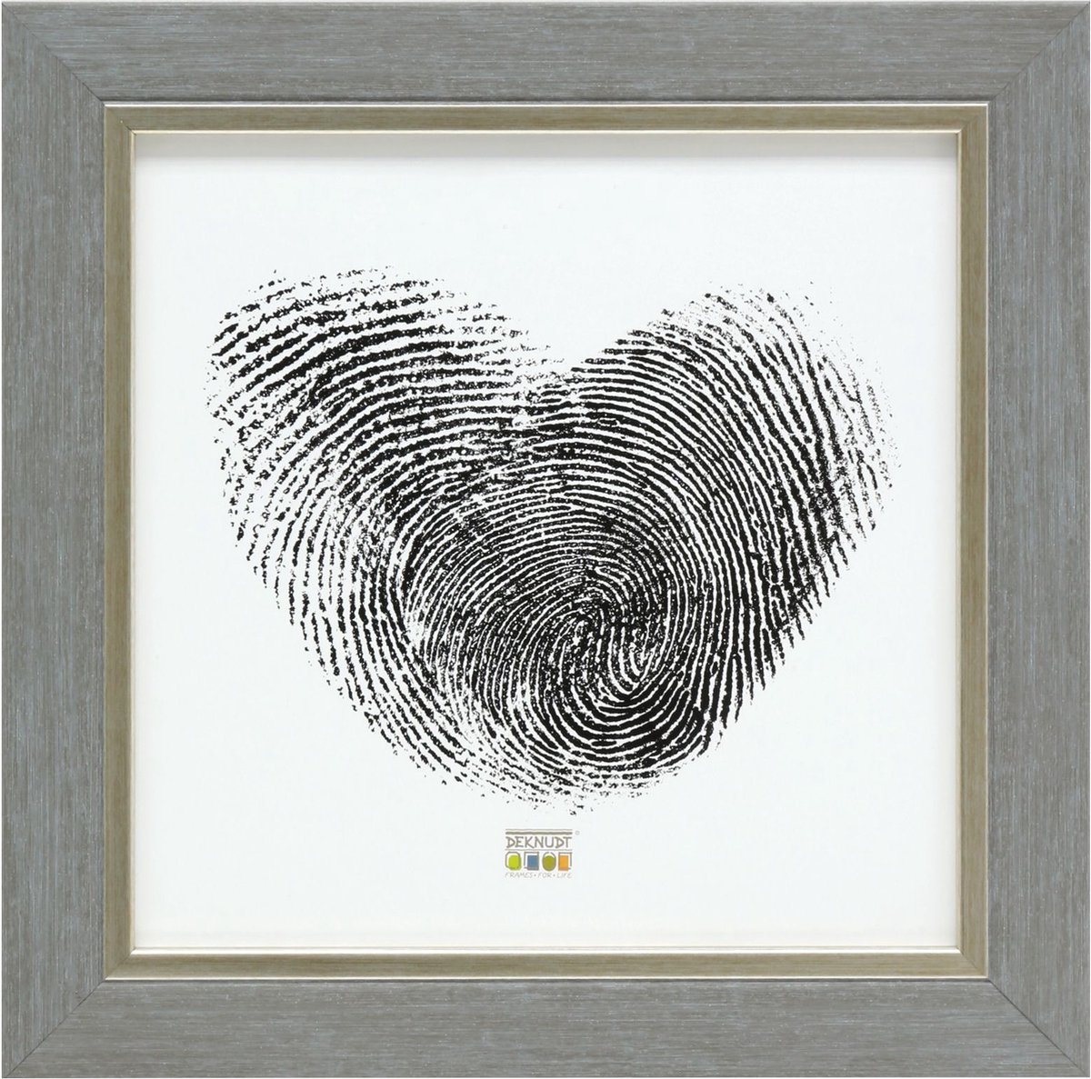 Deknudt Frames fotolijst S45VF3 - grijs met zilverbies - foto 15x15 cm