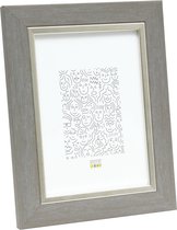 Deknudt Frames fotolijst S45VF3 - grijs met zilverbies - foto 10x15 cm