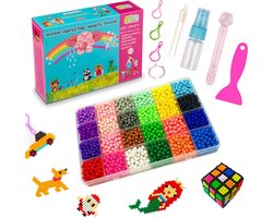 Fako Bijoux® - Water-Spraying Magic Water Sticky Spray Beads Box - Klevende Waterkralen - Waterparels - Kinderen - 24 Kleuren - 5mm - 3000 Stuks