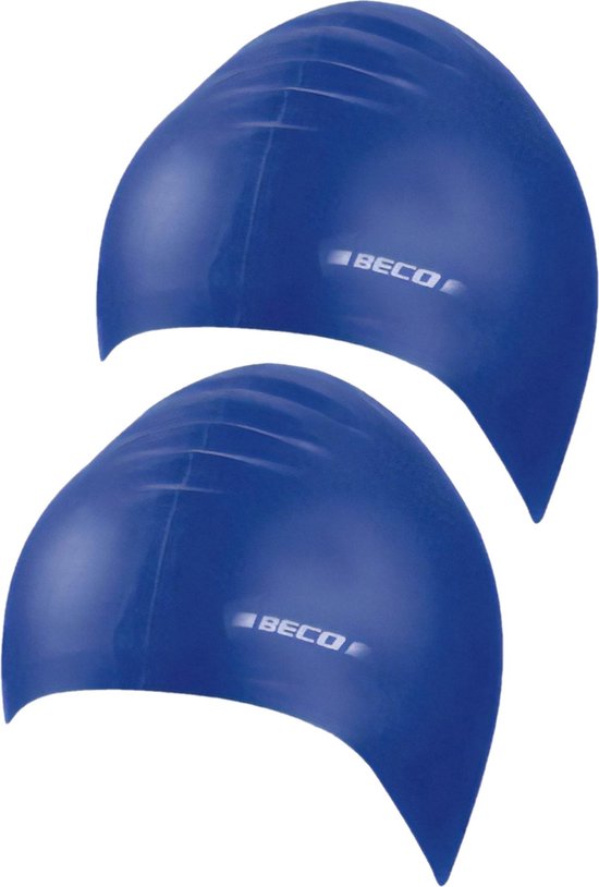 2x stuks latex badmutsen blauw voor volwassenen - Zwembad badmutsen