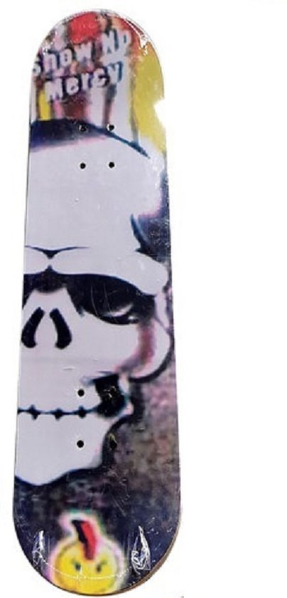 de jouwe Franje elf Set van skateboard 81 cm met doodskop print/valbescherming maat L- 9 tot  10... | bol.com
