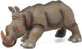 Speelgoed safari jungle dieren figuren neushoorn met geluid van kunststof  27 x 13 cm