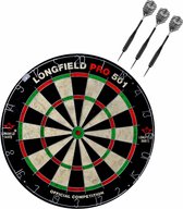 Dartbord set compleet van diameter 45.5 cm met 3x Black Arrow dartpijlen van 23 gram - Sporten darts