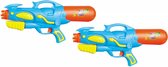 2x Waterpistool/waterpistolen blauw/oranje 50 cm