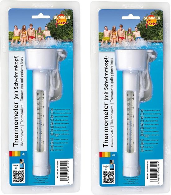 Set van 2x stuks summer fun drijvende zwembad water thermometers - Zwembaden watertemperatuur meters