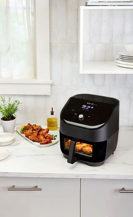 COOK-IT Airfryer - 8L XXXL - Heteluchtfriteuse Met Uitneembare Frietmand Zwart Rvs