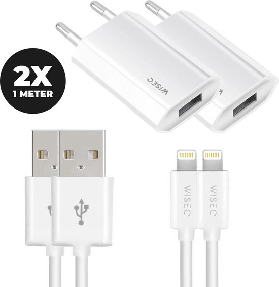 2x chargeur USB avec câble Apple Lightning - Chargeur iPhone de haute  qualité -... | bol