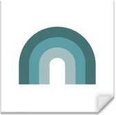 Muursticker Regenboogtrend Blauw vierkant
