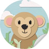 Muursticker Aap Rond - Wanddecoratie - Kinderkamer - Babykamer