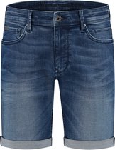 Purewhite -  Heren Skinny Fit   Korte Broek  - Blauw - Maat 36