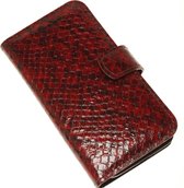 Made-NL Handgemaakte ( Samsung Galaxy S21 Ultra ) book case Rood/Zwart reptielen print