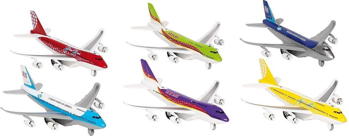 Goki Airplane with light and sound, die-cast, L= 18,5 cm (1 stuk)