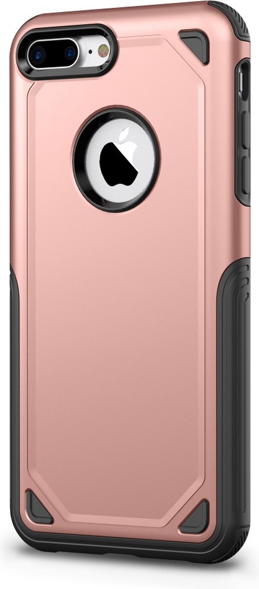 Peachy Pro Armor beschermend hoesje geschikt voor iPhone 7 Plus 8 Plus - Rose Gold Case