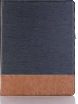 Peachy Fabric Ribbel Textuur Lederen iPad Pro 12.9-inch (2018 2020 2021 2022) Case Hoes Wallet Portemonnee - Blauw Bruin