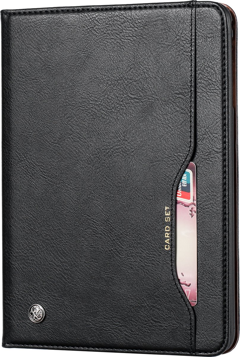 Peachy Wallet Portemonnee Hoes Case met Penhouder Kunstleer geschikt voor iPad 10.2 inch & iPad Air 3 10.5 inch (2019) & iPad Pro 10.5 inch (2017) - Zwart