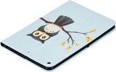 Peachy Uil flipcase leder klaphoes standaard iPad mini 4 5 - Lichtblauw
