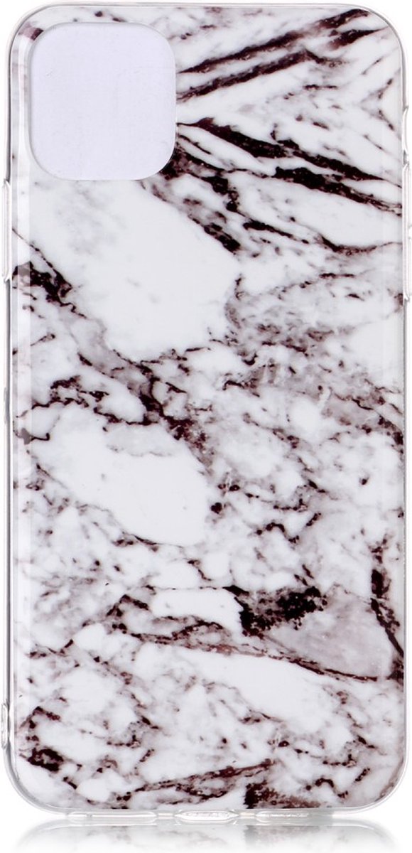 Peachy Marmer Patroon Natuursteen Wit Hoesje Case geschikt voor iPhone 11 Pro Max