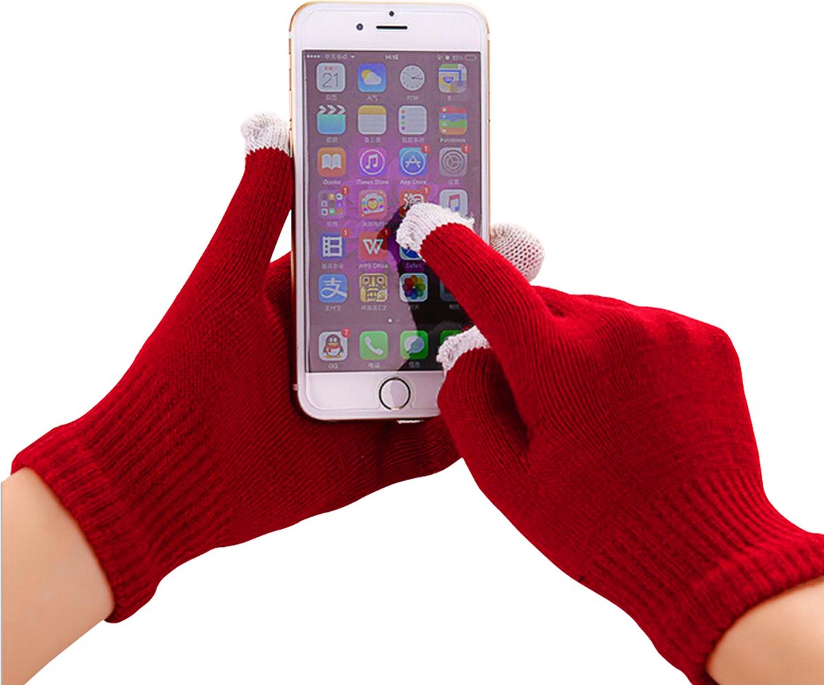 Peachy Winter touchscreen handschoenen bordeaux rood wol