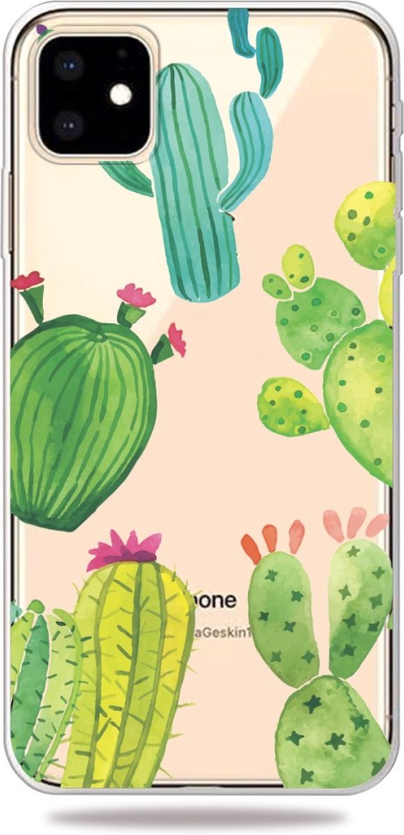 Peachy Vrolijk Flexibel Cactus Hoesje geschikt voor iPhone 11 TPU case - Doorzichtig