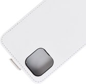 Peachy Verticale Flip kunstleer wallet hoesje iPhone 11 Pro case - Wit