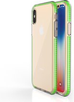 Peachy Beschermend gekleurde rand hoesje iPhone X XS Case TPE TPU back cover - Green