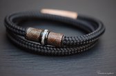 Urn-Crematie-as heren armband- Sieraad wordt voor u op maat gemaakt!- 6mm Sail Rope heren armband met crematie-as verwerkt in bedel- Design rvs kralen-Herinneringsarmband-Assieraad