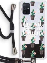 Case Company® - Samsung Galaxy A71 hoesje met Koord - Cactus quote - Telefoonhoesje met Zwart Koord - Bescherming aan alle Kanten en Over de Schermrand