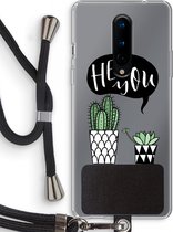 Case Company® - OnePlus 8 hoesje met Koord - Hey you cactus - Telefoonhoesje met Zwart Koord - Bescherming aan alle Kanten en Over de Schermrand