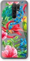 Case Company® - Xiaomi Redmi 9 hoesje - Papegaaien - Soft Cover Telefoonhoesje - Bescherming aan alle Kanten en Schermrand