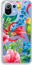 Case Company® - Xiaomi Mi 11 Lite hoesje - Papegaaien - Soft Cover Telefoonhoesje - Bescherming aan alle Kanten en Schermrand