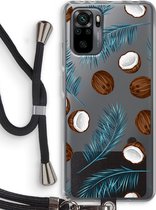 Case Company® - Xiaomi Redmi Note 10 Pro hoesje met Koord - Kokosnoot - Telefoonhoesje met Zwart Koord - Bescherming aan alle Kanten en Over de Schermrand