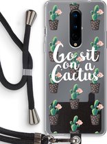 Case Company® - OnePlus 8 hoesje met Koord - Cactus quote - Telefoonhoesje met Zwart Koord - Bescherming aan alle Kanten en Over de Schermrand